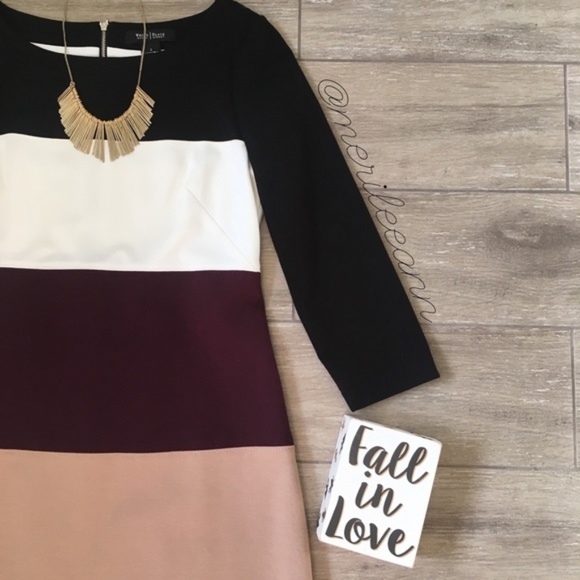 White House Black Market Dresses & Skirts - White House Black Market Colorblock Dress Knit